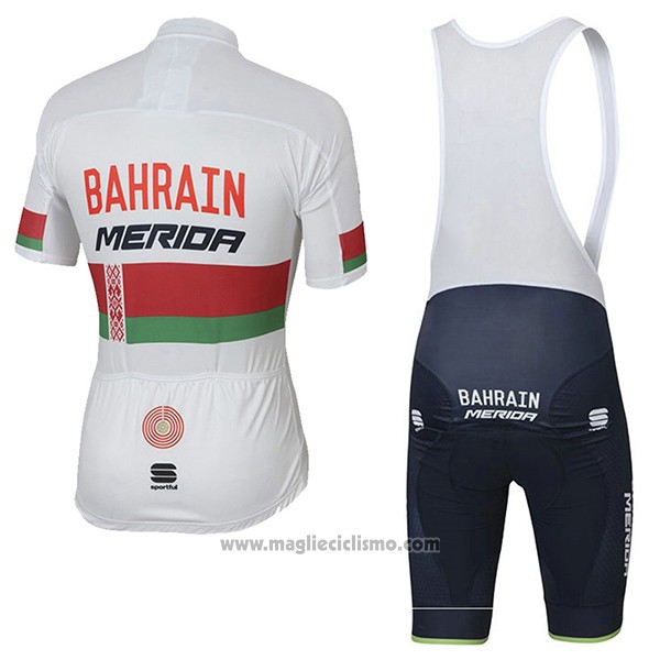 2017 Abbigliamento Ciclismo Bahrain Merida Campione Bielorusso Manica Corta e Salopette